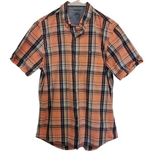 Izod Saltwater Relaxed Classics Short Sleeve Casual Button Down Shirt - Sz M